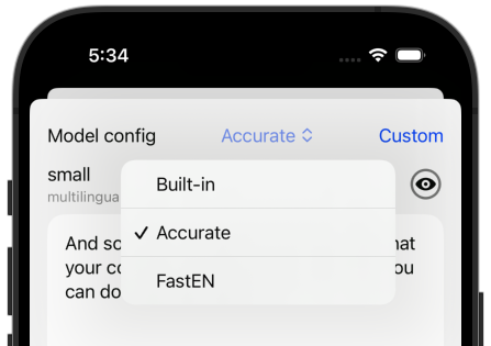 Model Config Select
